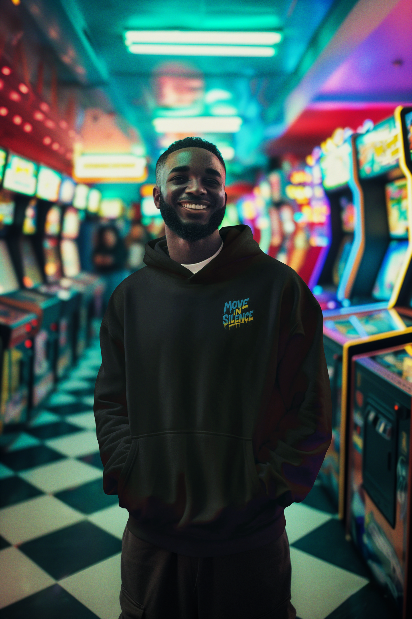 Move in Silence | Hoodie | Black |Checkmate Apparel